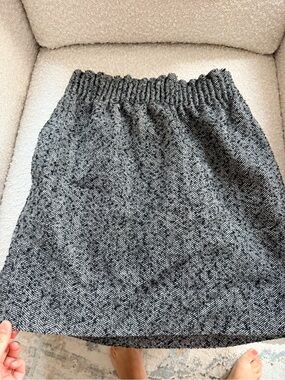 J. Crew Black & White Herringbone Mini Skirt